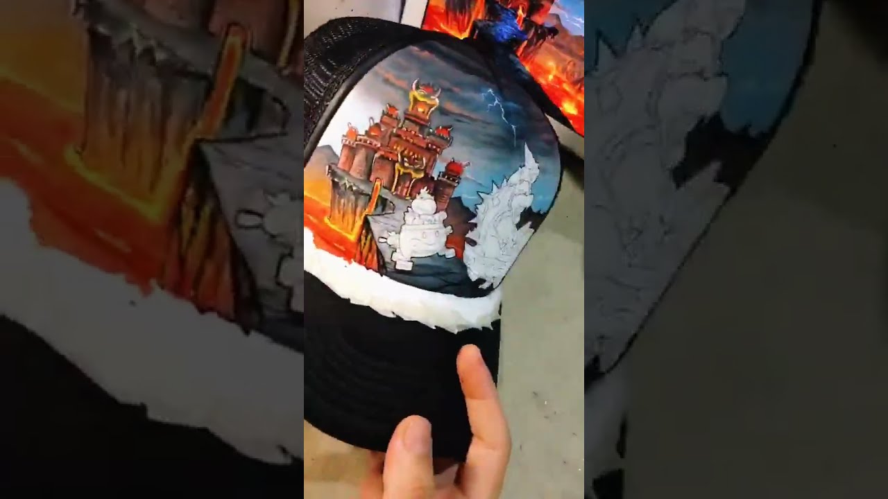 Gorra Pintada a Mano 🎨✍🏼 #nintendo #mariobros #bowser #mariokart #hotwheels #arte